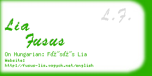 lia fusus business card